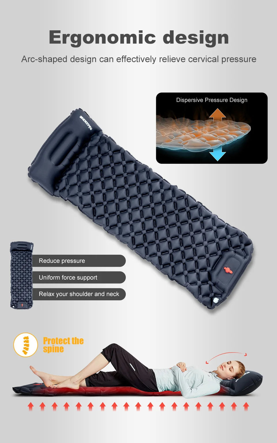 Camping-Luftmatratze mit Kissen – Ultraleicht & Faltbar | 29,99€