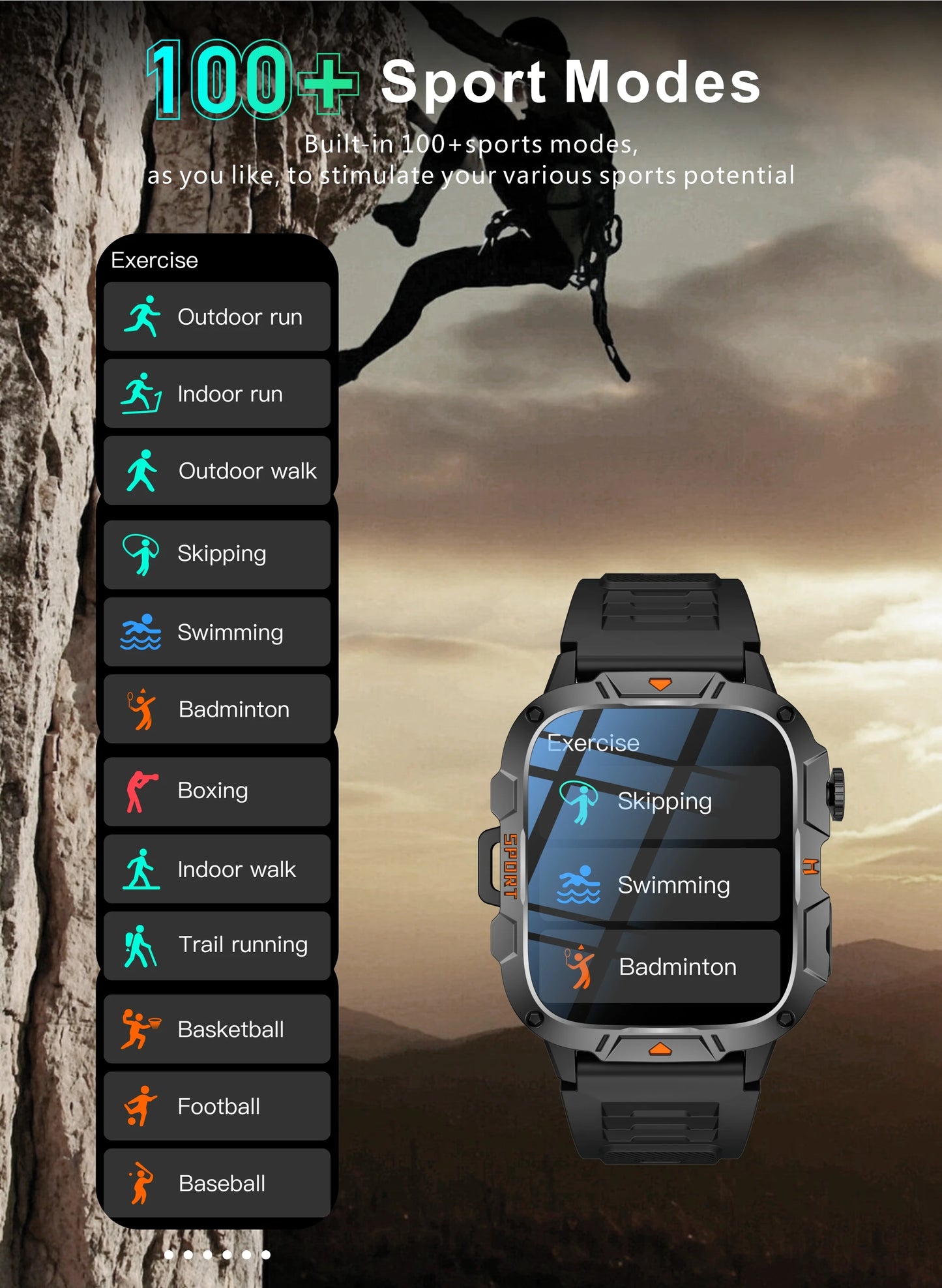 2025 New For Xiaomi Military Grade Smart Watch Men 1.96" AMOLED Screen 5ATM Waterproof Sports Fitness Tracker BT Call Smartwatch