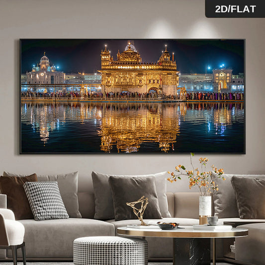 1x Extra Großes Leinwandbild – Der Goldene Tempel von Amritsar, Indien,Rahmenloses Design
