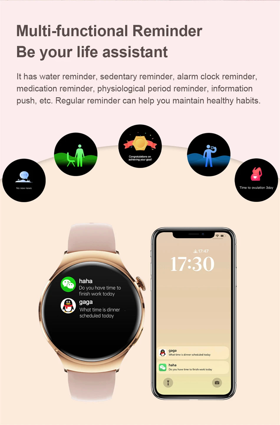 Smartwatch Damen mit GPS & Fitness-Tracker – Herzfrequenz & SpO2 | 49,99€