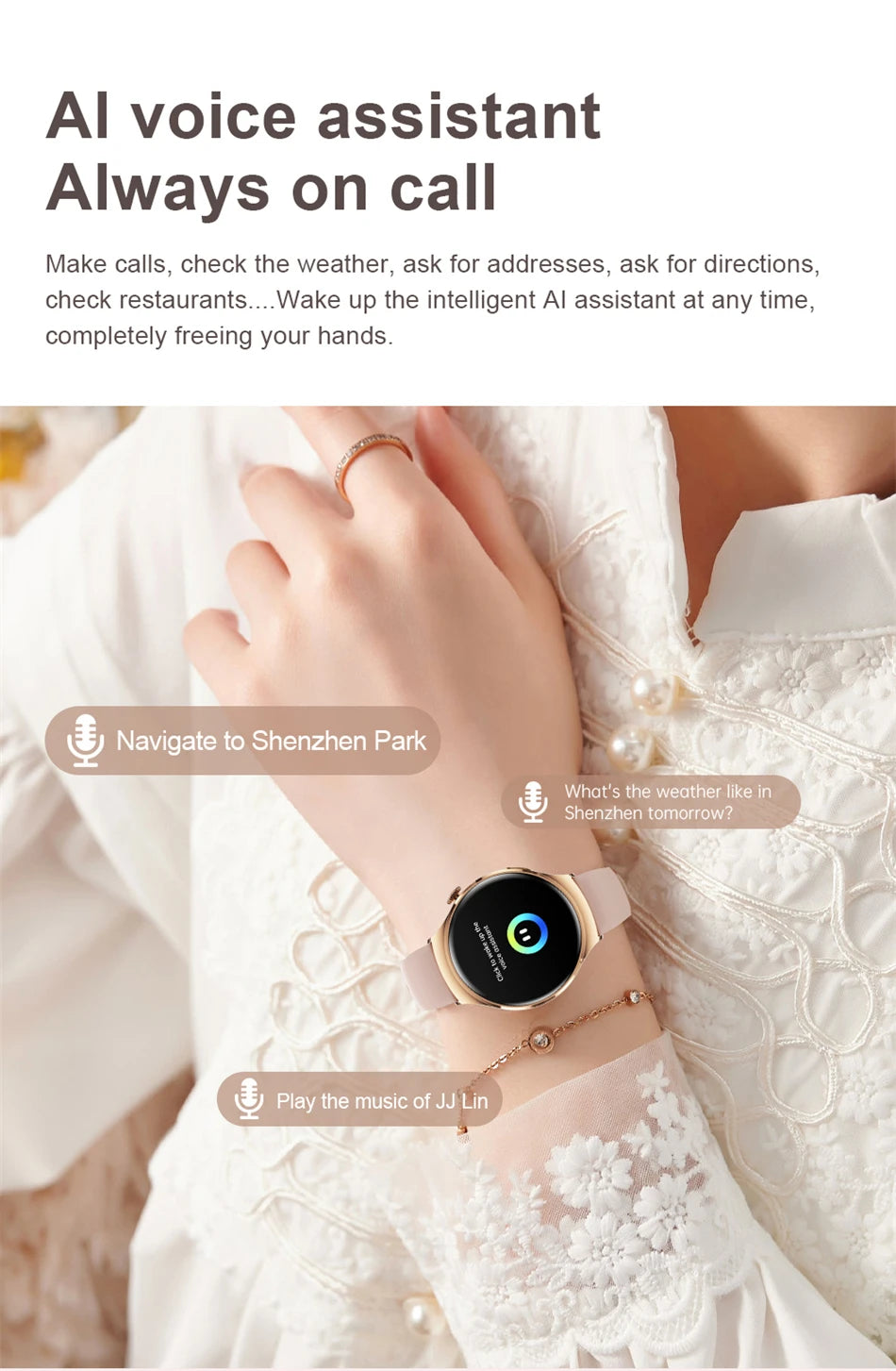Smartwatch Damen mit GPS & Fitness-Tracker – Herzfrequenz & SpO2 | 49,99€