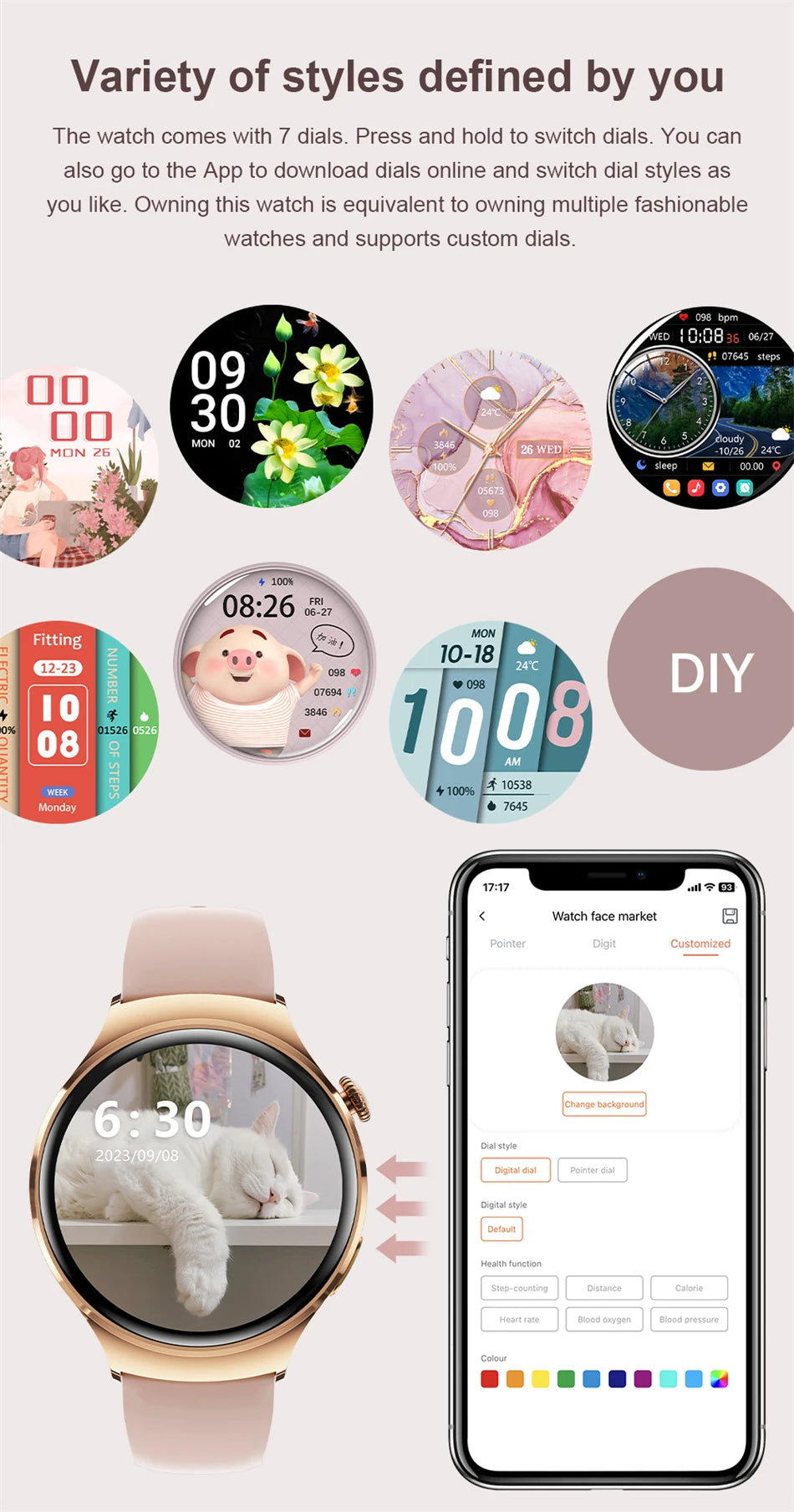 Smartwatch Damen mit GPS & Fitness-Tracker – Herzfrequenz & SpO2 | 49,99€