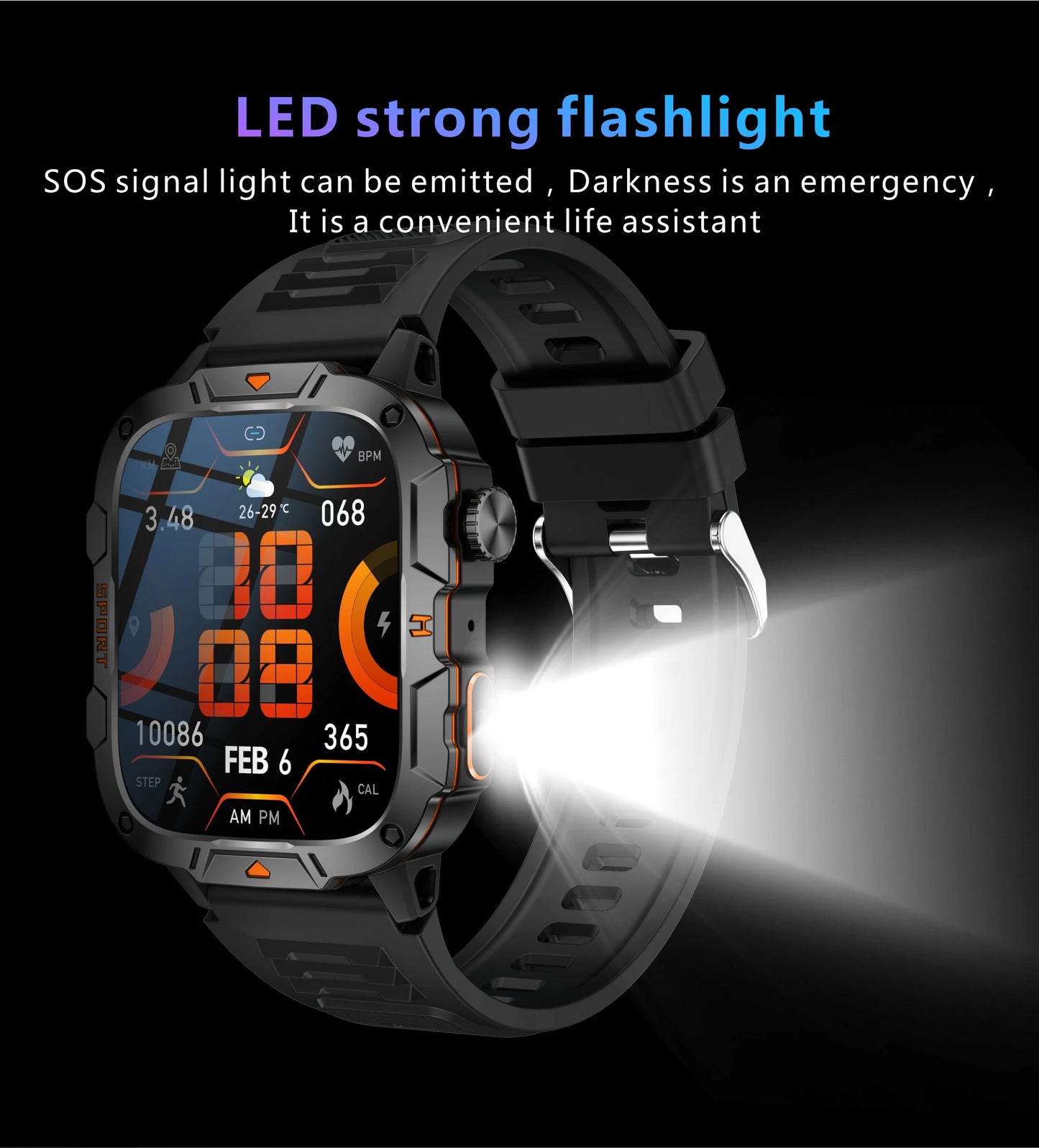 2025 New For Xiaomi Military Grade Smart Watch Men 1.96" AMOLED Screen 5ATM Waterproof Sports Fitness Tracker BT Call Smartwatch
