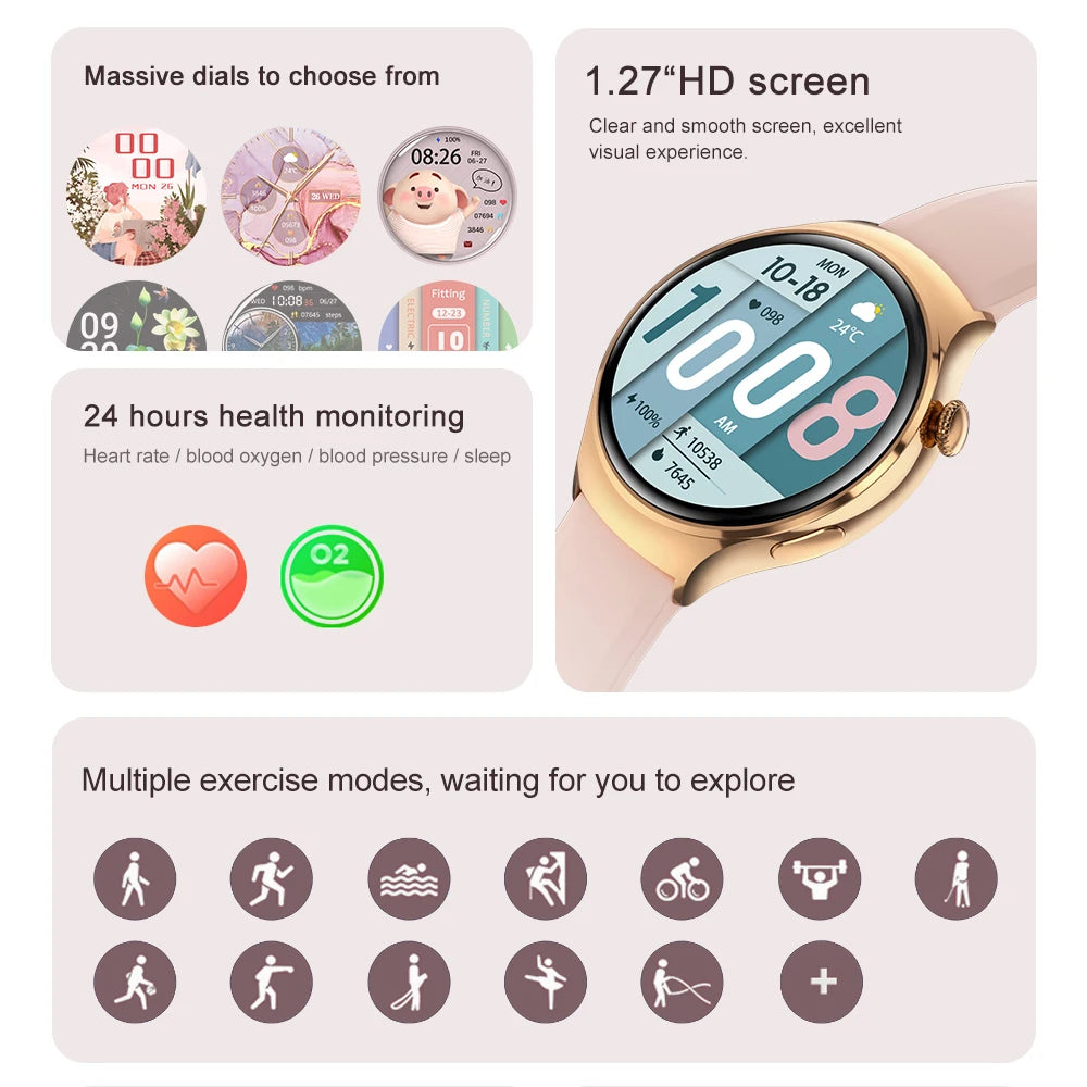 Smartwatch Damen mit GPS & Fitness-Tracker – Herzfrequenz & SpO2 | 49,99€