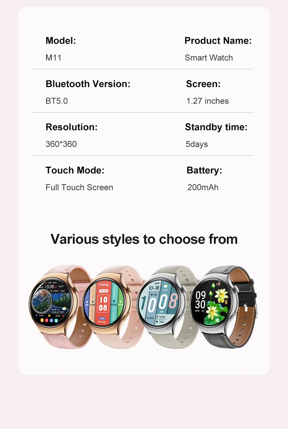 Smartwatch Damen mit GPS & Fitness-Tracker – Herzfrequenz & SpO2 | 49,99€