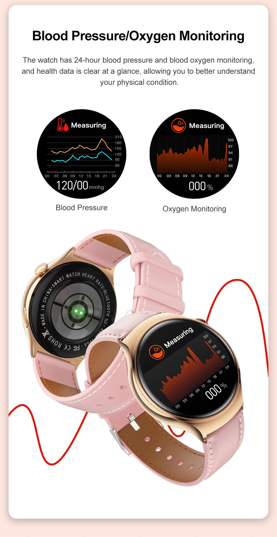 Smartwatch Damen mit GPS & Fitness-Tracker – Herzfrequenz & SpO2 | 49,99€