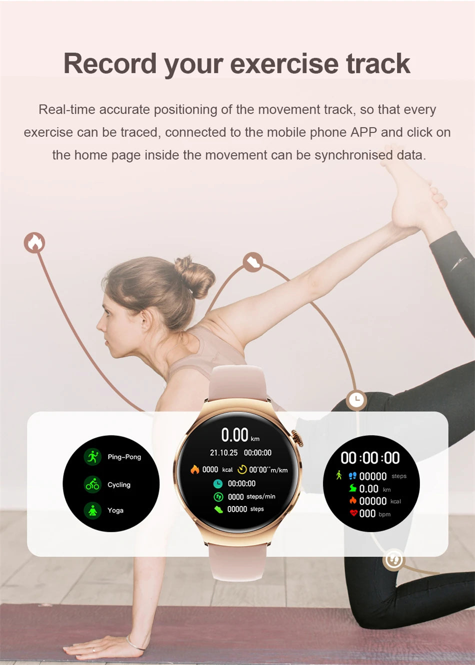 Smartwatch Damen mit GPS & Fitness-Tracker – Herzfrequenz & SpO2 | 49,99€