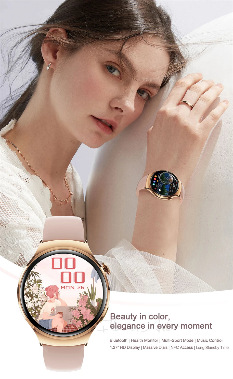 Smartwatch Damen mit GPS & Fitness-Tracker – Herzfrequenz & SpO2 | 49,99€