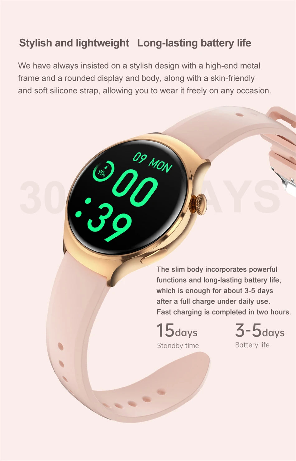 Smartwatch Damen mit GPS & Fitness-Tracker – Herzfrequenz & SpO2 | 49,99€