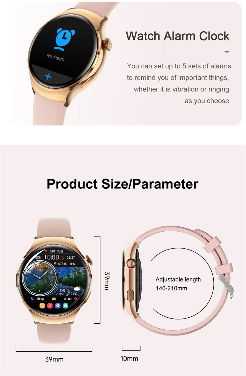 Smartwatch Damen mit GPS & Fitness-Tracker – Herzfrequenz & SpO2 | 49,99€